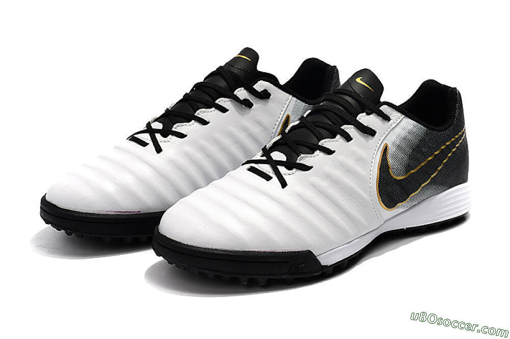 Nike Tiempox Ligera IV TF Artificial Turf Soccer Shoes - White/Gold/Black 5