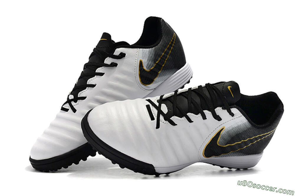 Nike Tiempox Ligera IV TF Artificial Turf Soccer Shoes - White/Gold/Black 6