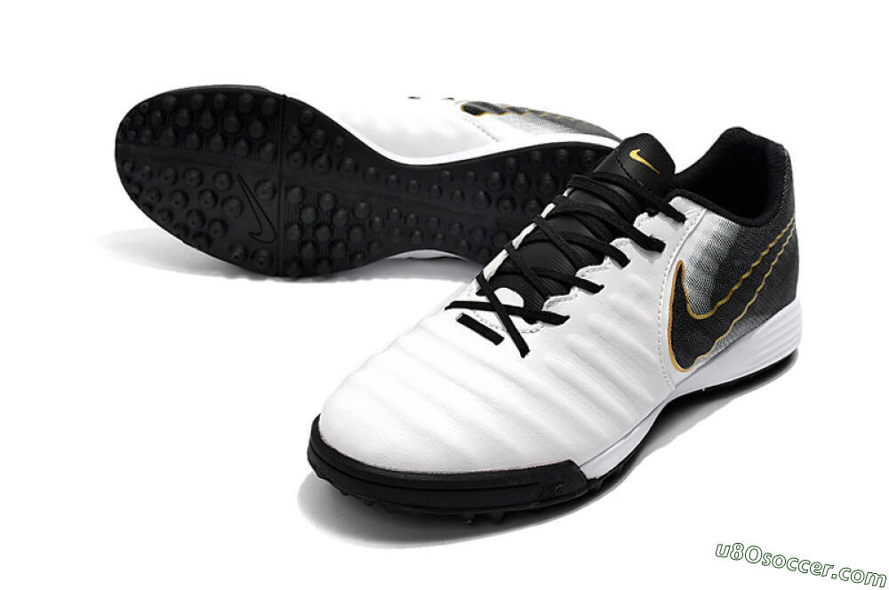 Nike Tiempox Ligera IV TF Artificial Turf Soccer Shoes - White/Gold/Black 3