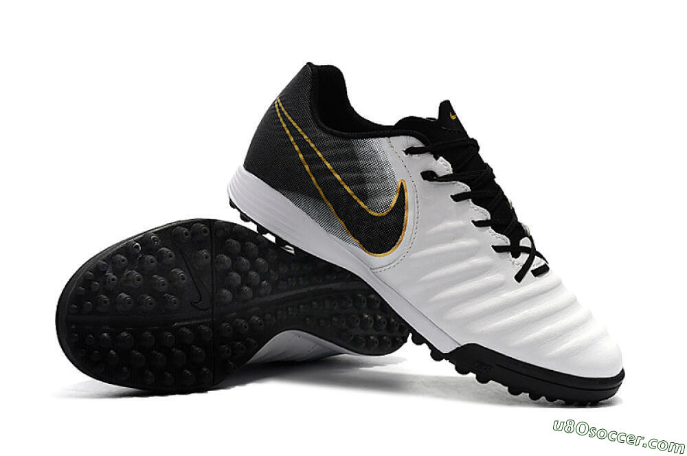 Nike Tiempox Ligera IV TF Artificial Turf Soccer Shoes - White/Gold/Black 4