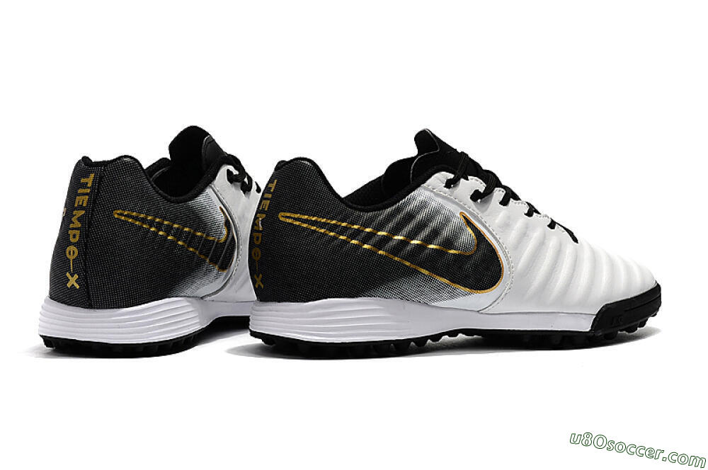 Nike Tiempox Ligera IV TF Artificial Turf Soccer Shoes - White/Gold/Black 9
