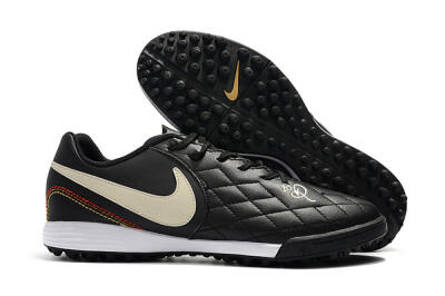 Nike Tiempox Finale 10R TF Artificial Turf Soccer Shoes - Black/Beige/White