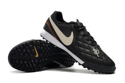 Nike Tiempox Finale 10R TF Artificial Turf Soccer Shoes - Black/Beige/White