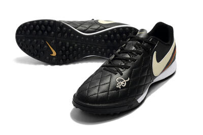 Nike Tiempox Finale 10R TF Artificial Turf Soccer Shoes - Black/Beige/White