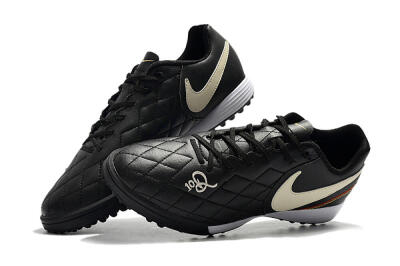 Nike Tiempox Finale 10R TF Artificial Turf Soccer Shoes - Black/Beige/White