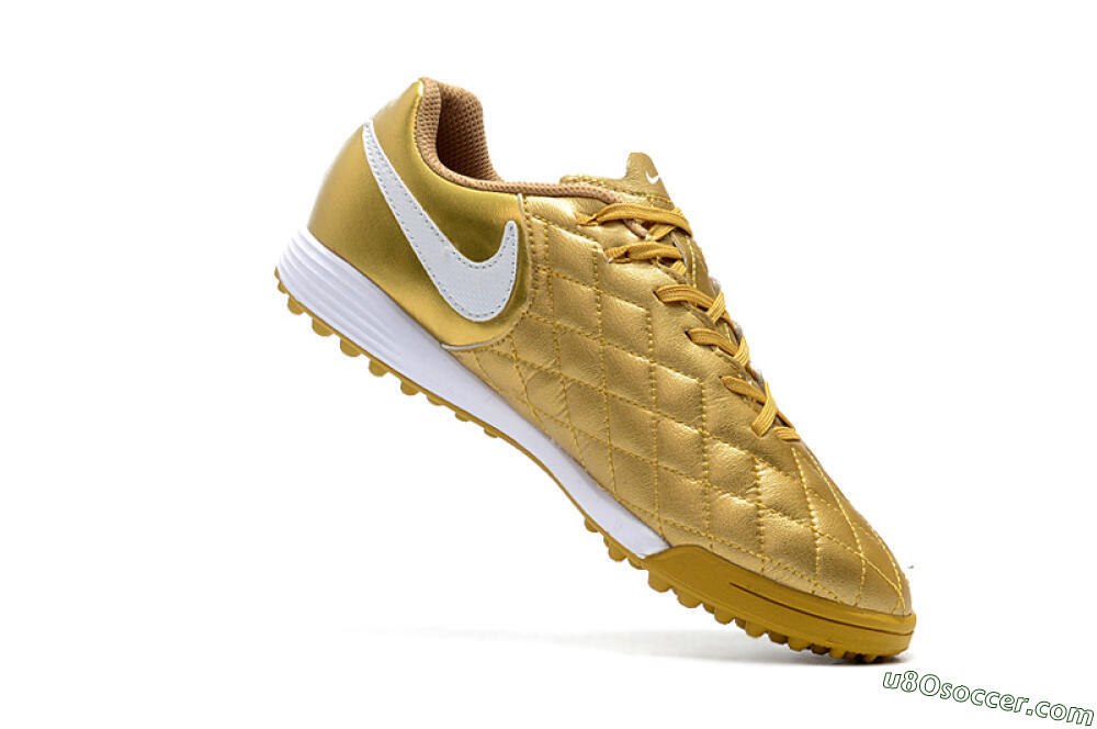Nike Tiempox Finale 10R TF Artificial Turf Soccer Shoes - Gold/White 7
