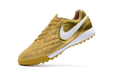 Nike Tiempox Finale 10R TF Artificial Turf Soccer Shoes - Gold/White