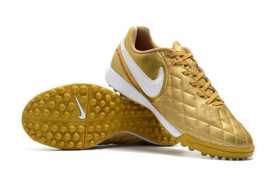 Nike Tiempox Finale 10R TF Artificial Turf Soccer Shoes - Gold/White