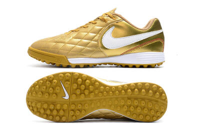 Nike Tiempox Finale 10R TF Artificial Turf Soccer Shoes - Gold/White