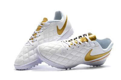 Nike Tiempox Finale 10R TF Artificial Turf Soccer Shoes - White/Gold/Red