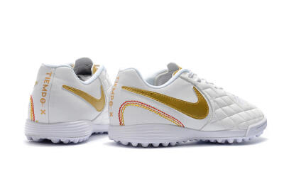 Nike Tiempox Finale 10R TF Artificial Turf Soccer Shoes - White/Gold/Red