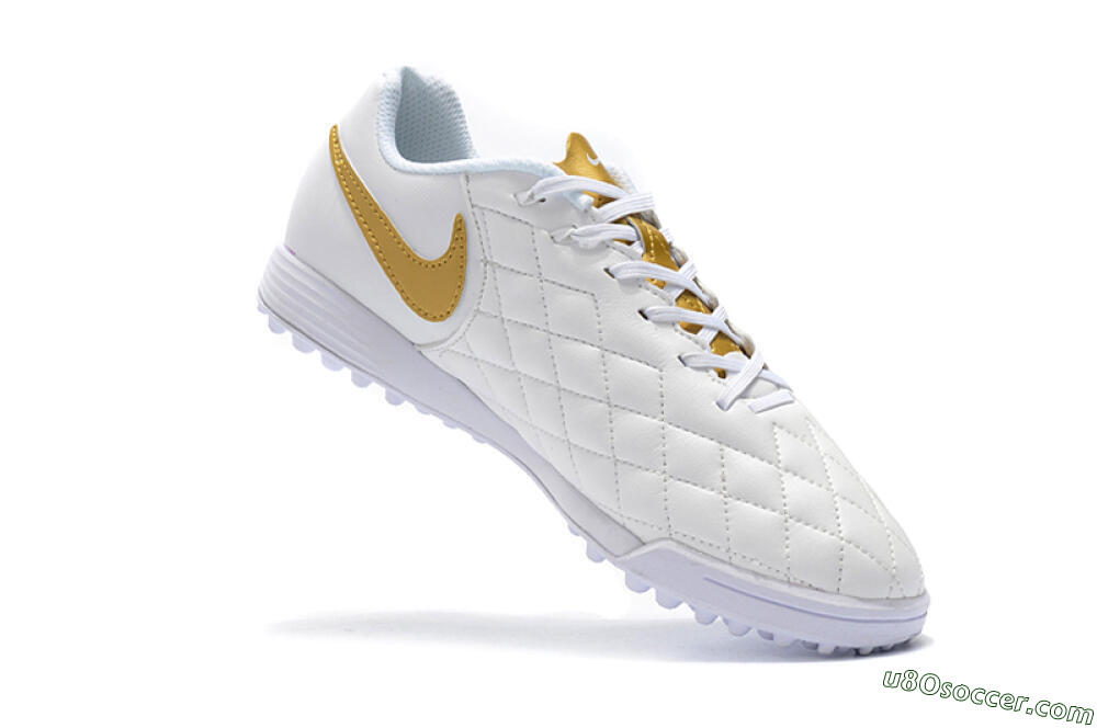 Nike Tiempox Finale 10R TF Artificial Turf Soccer Shoes - White/Gold/Red 7
