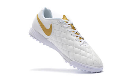 Nike Tiempox Finale 10R TF Artificial Turf Soccer Shoes - White/Gold/Red