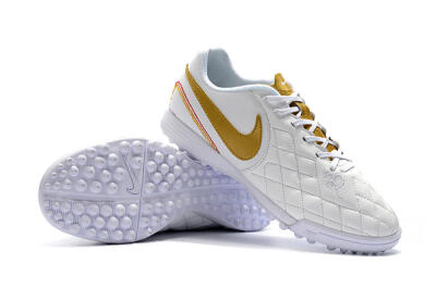 Nike Tiempox Finale 10R TF Artificial Turf Soccer Shoes - White/Gold/Red