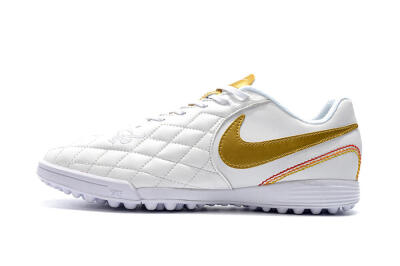 Nike Tiempox Finale 10R TF Artificial Turf Soccer Shoes - White/Gold/Red