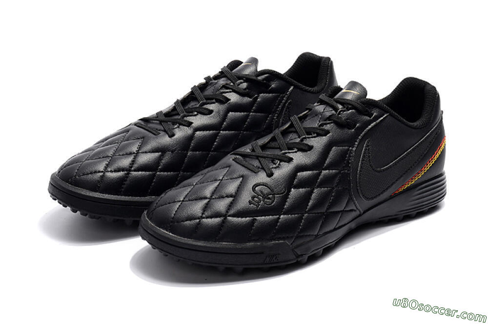 Nike Tiempox Finale 10R TF Artificial Turf Soccer Shoes - Black/Red/Yellow 5