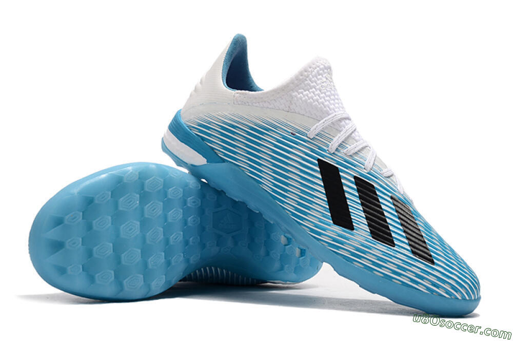 Adidas X 19.1 IC Indoor & Futsal Soccer Shoes - Blue/Black/White 4