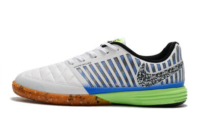 Nike Lunar Gato 2 IC Indoor & Futsal Soccer Shoes - White/Black/Blue/Yellow