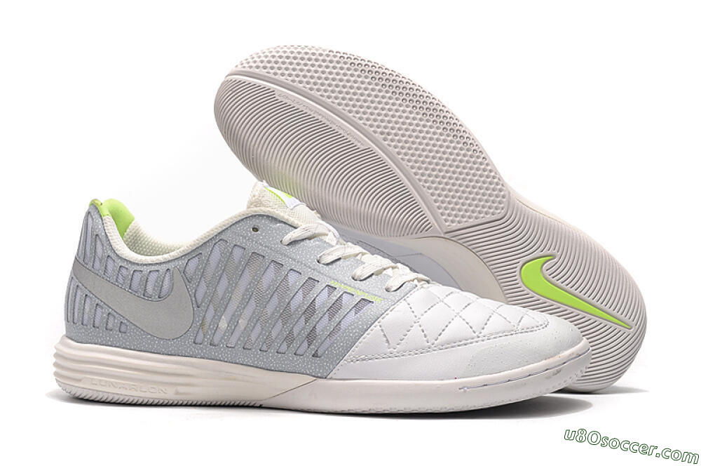 Nike Lunar Gato 2 IC Indoor & Futsal Soccer Shoes - White/Grey/Silver 1