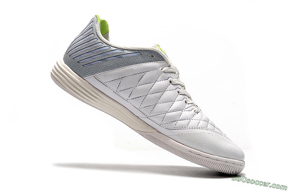 Nike Lunar Gato 2 IC Indoor & Futsal Soccer Shoes - White/Grey/Silver 7