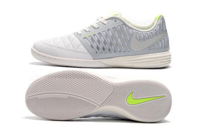 Nike Lunar Gato 2 IC Indoor & Futsal Soccer Shoes - White/Grey/Silver