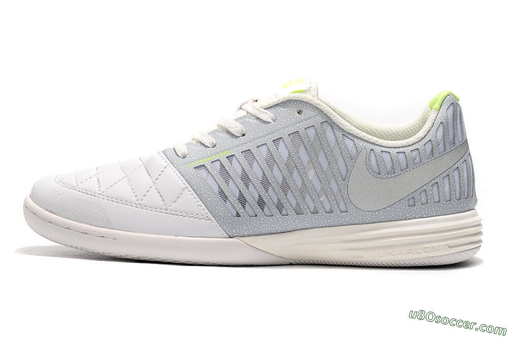 Nike Lunar Gato 2 IC Indoor & Futsal Soccer Shoes - White/Grey/Silver 2