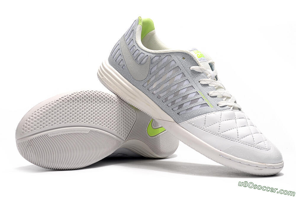 Nike Lunar Gato 2 IC Indoor & Futsal Soccer Shoes - White/Grey/Silver 4