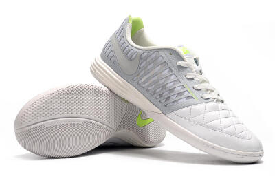 Nike Lunar Gato 2 IC Indoor & Futsal Soccer Shoes - White/Grey/Silver
