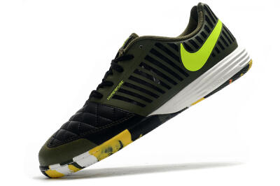 Nike Lunar Gato 2 IC Indoor & Futsal Soccer Shoes - Black/Green/Yellow