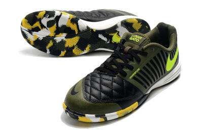 Nike Lunar Gato 2 IC Indoor & Futsal Soccer Shoes - Black/Green/Yellow