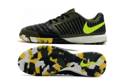 Nike Lunar Gato 2 IC Indoor & Futsal Soccer Shoes - Black/Green/Yellow