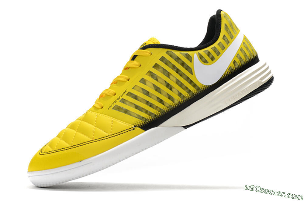 Nike Lunar Gato 2 IC Indoor & Futsal Soccer Shoes - Yellow/Black/White 5