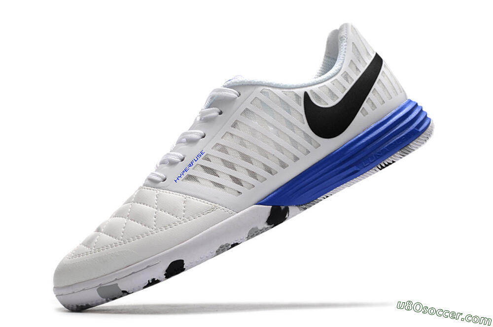 Nike Lunar Gato 2 IC Indoor & Futsal Soccer Shoes - White/Black/Blue 5