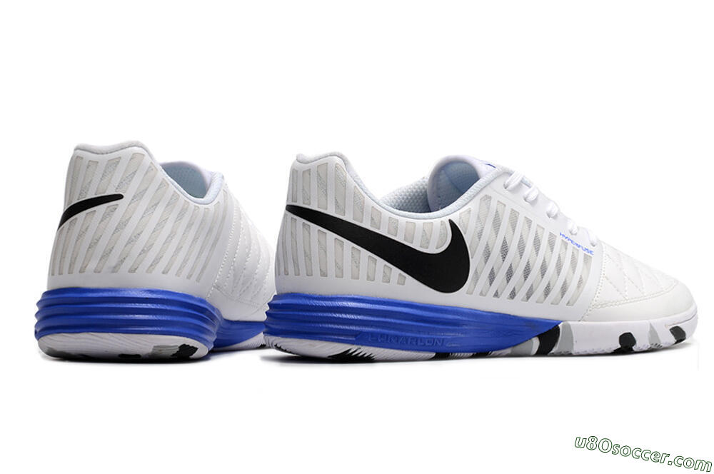 Nike Lunar Gato 2 IC Indoor & Futsal Soccer Shoes - White/Black/Blue 6