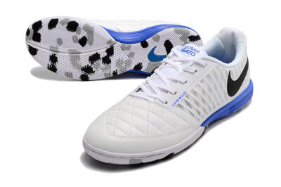 Nike Lunar Gato 2 IC Indoor & Futsal Soccer Shoes - White/Black/Blue