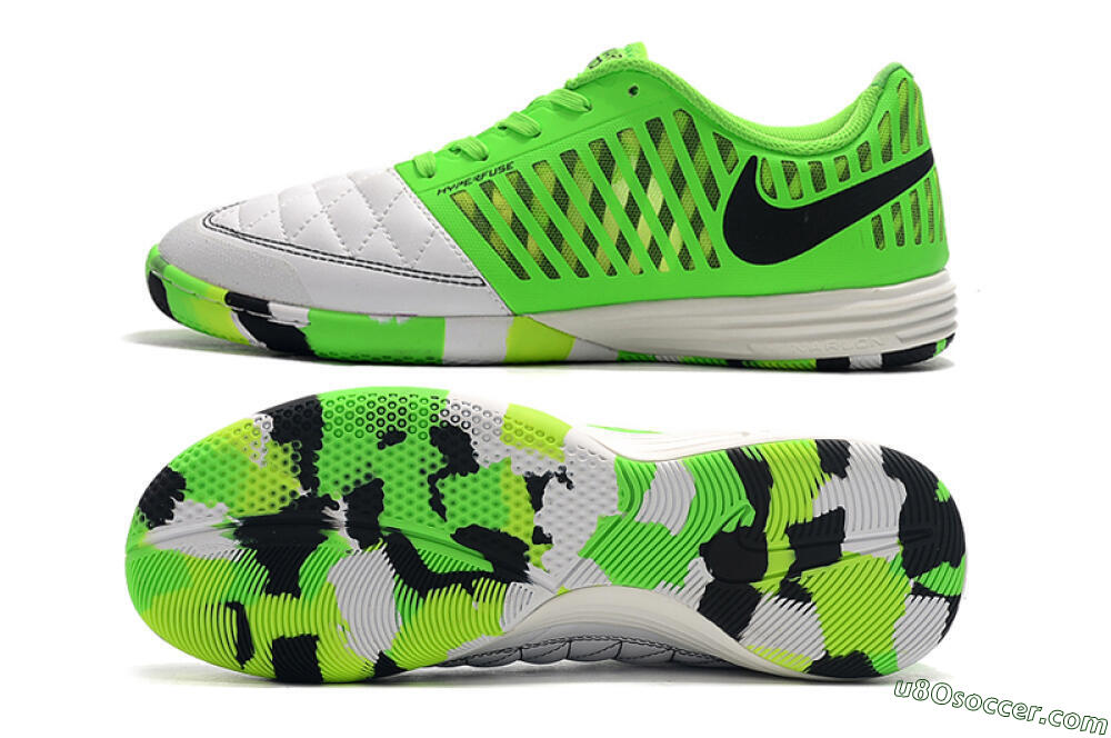 Nike Lunar Gato 2 IC Indoor & Futsal Soccer Shoes - White/Green/Black 0