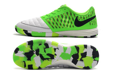 Nike Lunar Gato 2 IC Indoor & Futsal Soccer Shoes - White/Green/Black