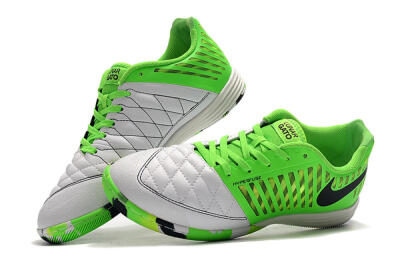 Nike Lunar Gato 2 IC Indoor & Futsal Soccer Shoes - White/Green/Black
