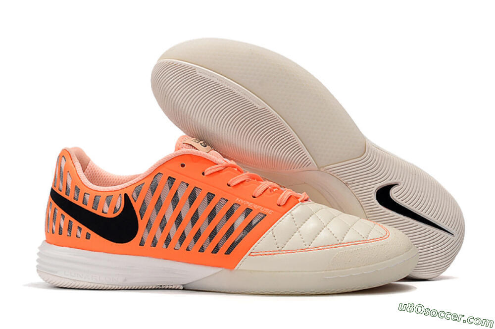 Nike Lunar Gato 2 IC Indoor & Futsal Soccer Shoes - White/Orange/Black 1