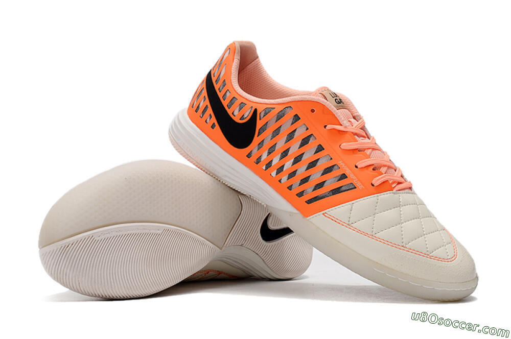 Nike Lunar Gato 2 IC Indoor & Futsal Soccer Shoes - White/Orange/Black 4