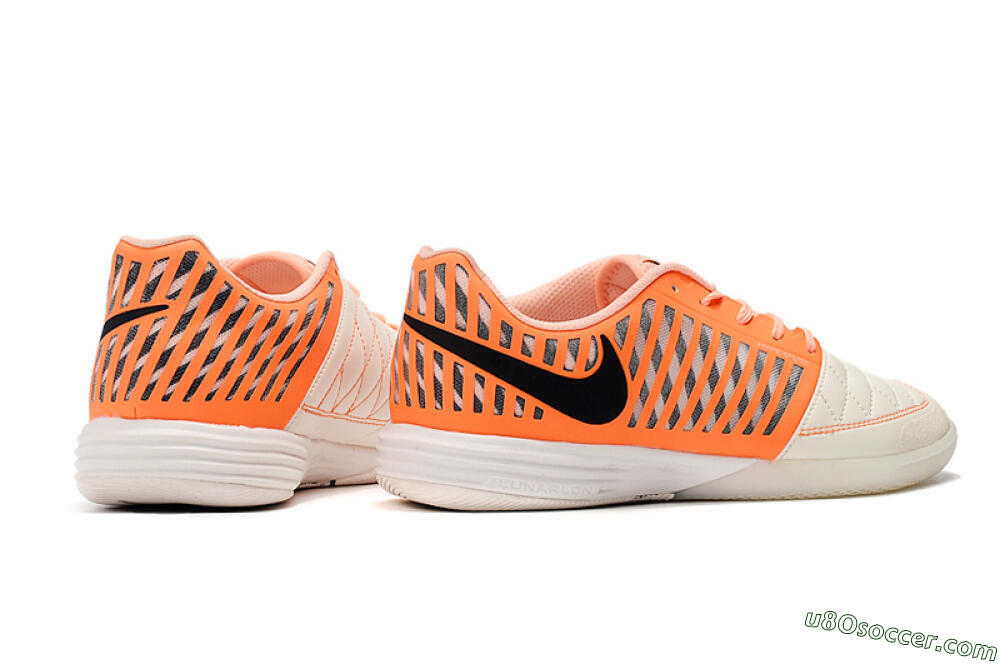 Nike Lunar Gato 2 IC Indoor & Futsal Soccer Shoes - White/Orange/Black 9