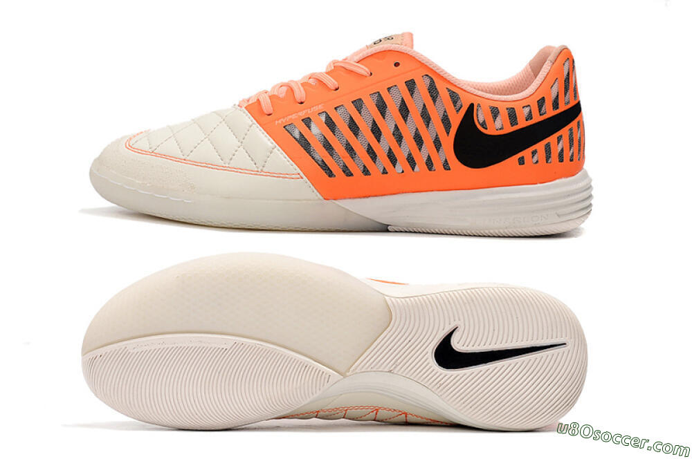 Nike Lunar Gato 2 IC Indoor & Futsal Soccer Shoes - White/Orange/Black 0