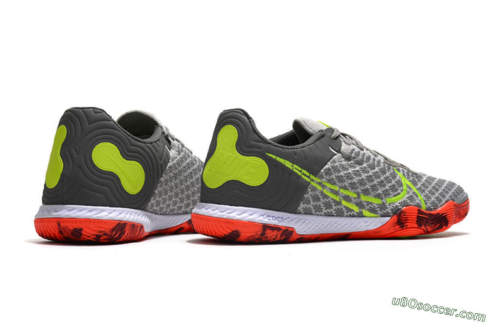 Nike React Gato IC Indoor & Futsal Soccer Shoes - Grey/Red/Yellow 6