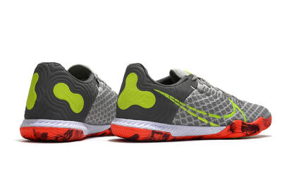 Nike React Gato IC Indoor & Futsal Soccer Shoes - Grey/Red/Yellow