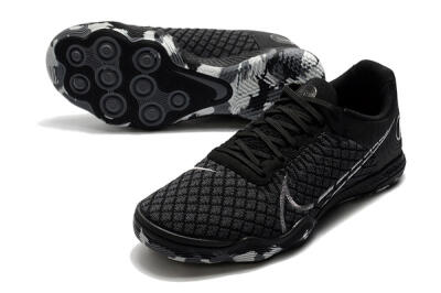 Nike React Gato IC Indoor & Futsal Soccer Shoes - Black/Silver/Grey