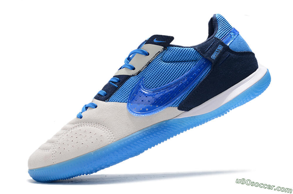 Nike Street Gato IC Indoor & Futsal Soccer Shoes - Grey/Blue 5