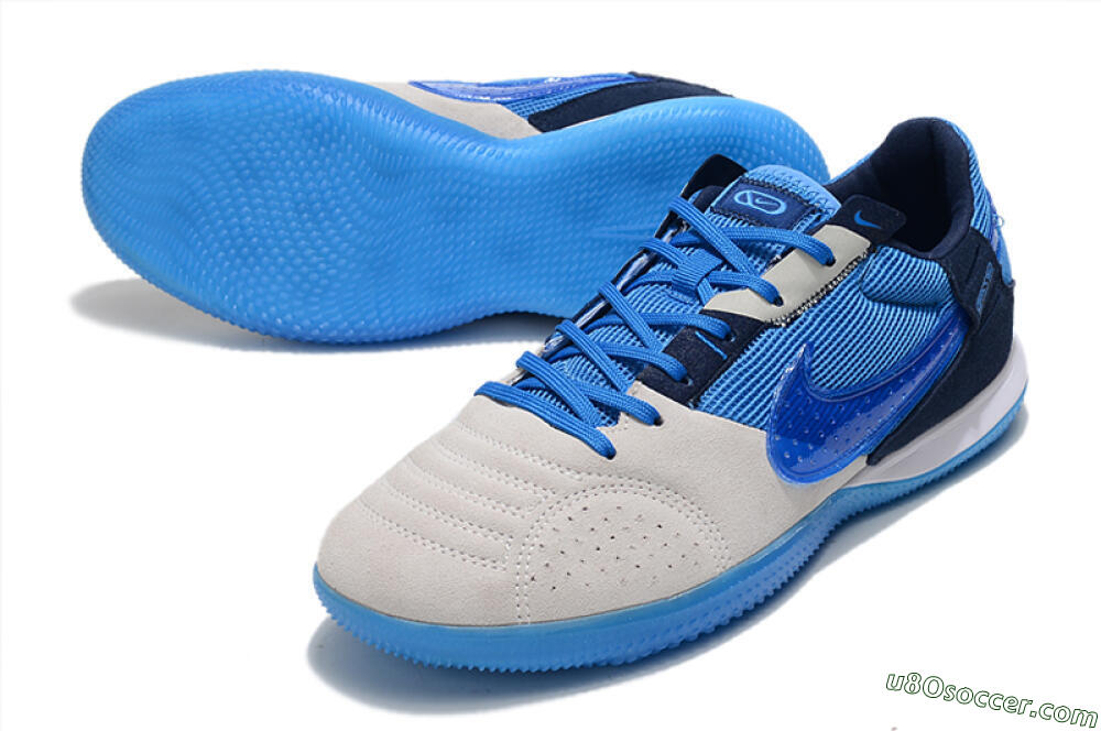 Nike Street Gato IC Indoor & Futsal Soccer Shoes - Grey/Blue 3
