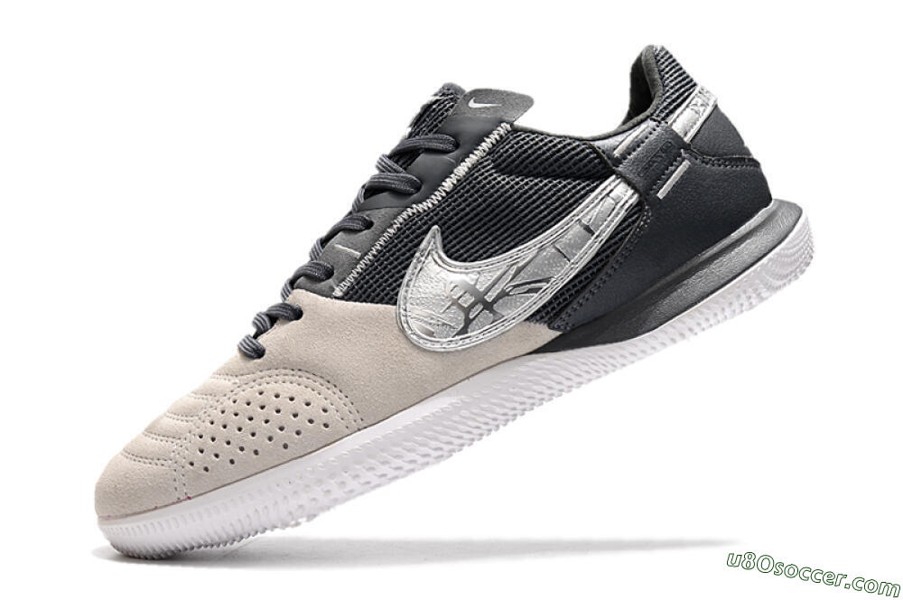 Nike Street Gato IC Indoor & Futsal Soccer Shoes - Beige/Silver/Black 5
