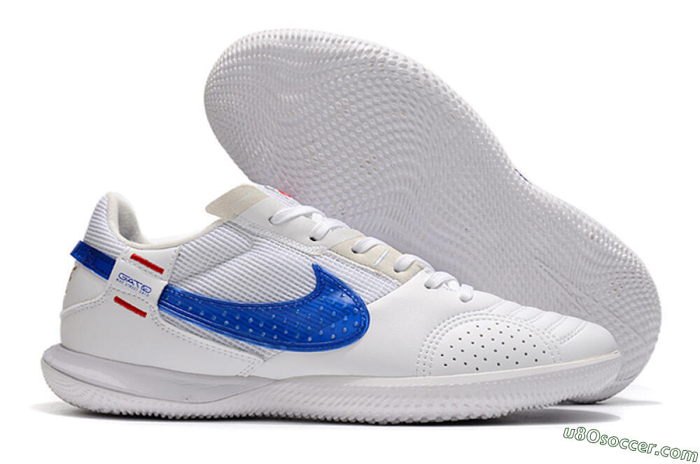 Nike Street Gato IC Indoor & Futsal Soccer Shoes - White/Red/Blue 1