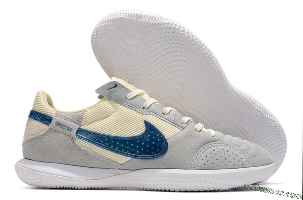 Nike Street Gato IC Indoor & Futsal Soccer Shoes - Grey/Beige/Blue 1